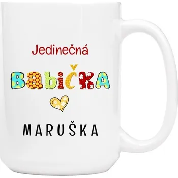 Hrnek velký s potiskem Jedinečná babička se jménem