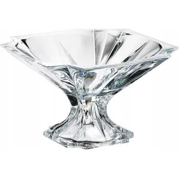 BOHEMIA METROPOLITAN Skleněná Salátová Mísa na noze z křišťálového sklo, 33 cm