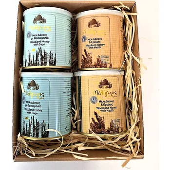 Dárková sada řeckých surových medů , 4x 250g, MELIGYRIS