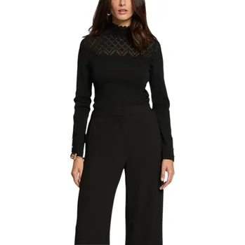 Dámský svetr Černý rolák s krajkovým detailem Morgan De Toi černá 3500451