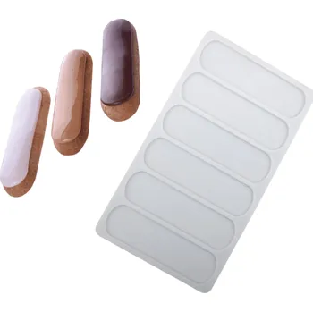 Váleček na těsto Silikonová forma na pečení sušenek a cukroví 12,4 × 22,4 cm bílá, víceřadá formička na podlouhlé dezerty a domácí sladké pečení