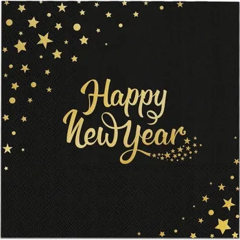 Papírový ubrousek Ubrousky silvestrovské Happy New Year 33cm 10 Ks