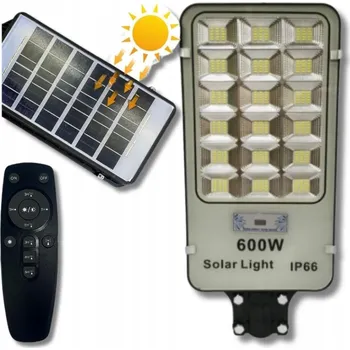 Lampička Lampa Solarna Mocna Uliczna 600W Svítilna Dálkové Ovládání Senzor Pohybu Soumrak LED