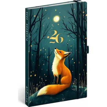 Diář NOTIQUE Planbook diář/notes Liška 2026, 13 x 21 cm