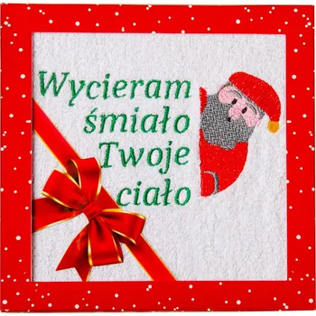 Vánoční dekorace Dárek k Vánocům Pod vánoční stromeček Vánoční ručník na Mikuláše s výšivkou