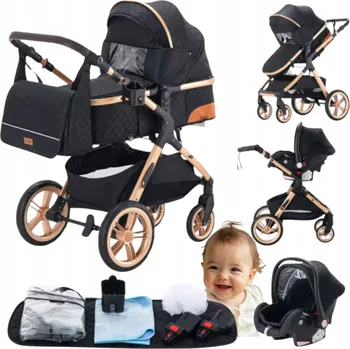 Kočárek MULTIFUNKČNÍ DĚTSKÝ KOČÁREK SKLÁDACÍ S AUTOSEDAČKOU YAZOCO