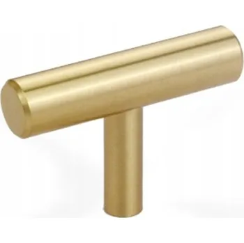 Obraz Nábytková úchytka zlatá mosaz knopka T-Bar 50 mm