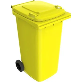 Popelnice Plastová popelnice ŽLUTÁ, 240 litrů