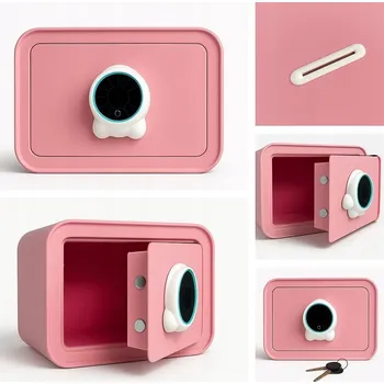 Trezor Růžový trezor do kanceláře i domů na kód a klíč, elektronická pokladnička