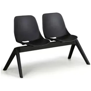 Plastová lavice do chodby SHELLBY, 2-sedák, černá