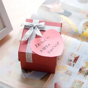 Samolepicí bloček ve tvaru srdce, neonově růžová, 50 listů, STICK N 21545