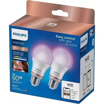 Žárovka SADA 2x LED RGB Stmívatelná žárovka Philips A60 E27/8W/230V Wi-Fi