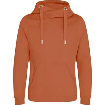 Pánská mikina Just Hoods dámská Mikina s překříženým límcem Just Cihlově oranžová XS