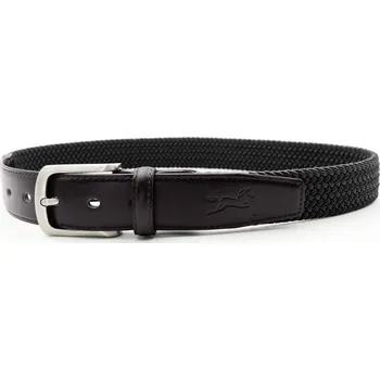 Opasek FAGER Pásek elastický kožený Fager, black/brown Délka: 80 cm