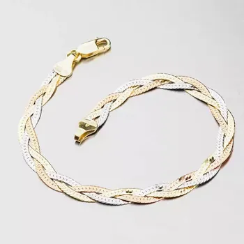 Náramek Pletený náramek - stříbro 925 CHRS-02-040-3B3CRH délka 17 cm