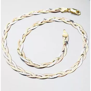 Řetízek Pletený náhrdelník - stříbro 925 CHRS-02-040-3B3CRH délka 42 cm