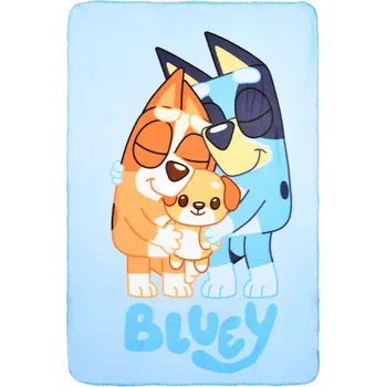 Dětská deka Dětská deka BLUEY rodinka 100 x 150 polar světle modrá