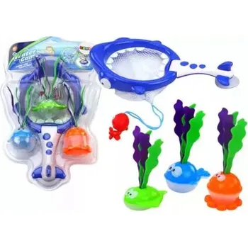 Hračka pro nejmenší HRAČKA DO VANY ŽRALOK RYBIČKY SÍTKO KOŠÍK ŘASY MOŘSKÁ ZVÍŘÁTKA