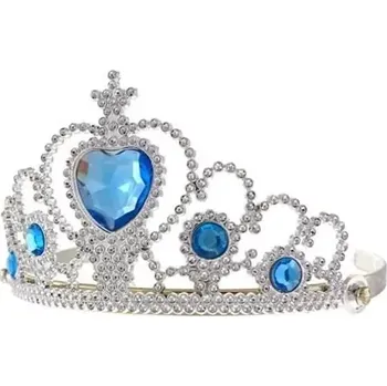 Korunka pro princezny s modrými kameny - stříbrná