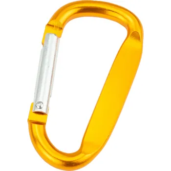 karabina Hliníková karabina D tvar, 60 mm, žlutá