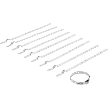 BGS 70327, Souprava spon pro nápravové manžety | nerezová ocel | 7 mm | 20 - 50 mm | 10dílná