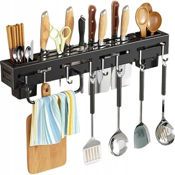 Obývací pokoj VÍCEÚČELOVÁ NÁSTĚNNÁ POLICE DO KUCHYNĚ DRŽÁK VĚŠÁK 50 CM WK5