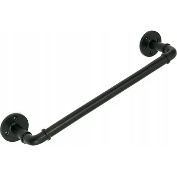 Věšák ČERNÝ KOUPELNOVÝ VĚŠÁK NA RUČNÍKY 35cm, KOVOVÝ