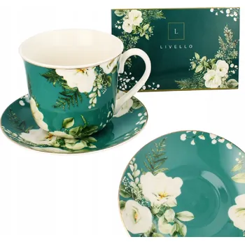 Sada ŠÁLEK a podšálků z porcelánu LIVELLO JUMBO 400 ml /15