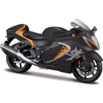 Hračka Maisto - Motocykl se stojánkem, Suzuki Hayabusa 2022, černo-oranžová, 1:12