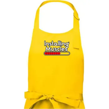 Kuchyňská zástěra Installing Muscles - Dámská zástěra na vaření - Univerzální velikost ( Žlutá )