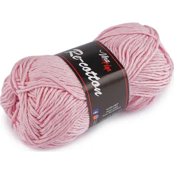 Příze Bavlněná pletací příze Re-Cotton 50 g, střední, 5 (81320) růžová sv.