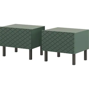 Noční stolek BOGART. Sada nočních stolků Scalia II 50 1SZ 2 ks, labrador mat / černé nohy