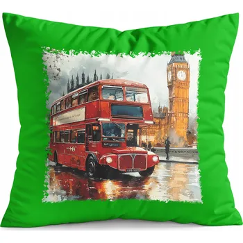 Polštář POLŠTÁŘ ZELENÝ DÁREK – ANGLIE BIG BEN VELKÁ BRITÁNIE