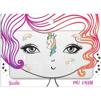 Odstranitelné tetování Snails Nálepka na obličej pro děti, Tetování na obličej - Jednorožec