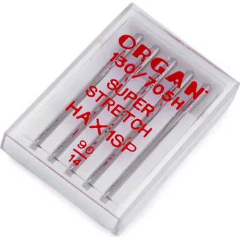 Nástroj na niť a příze Strojové jehly Super stretch 75;90 Organ, malé, 2 (90/14) nikl