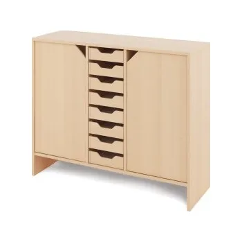 Zahradní úložný box Skříň L + malé kartonové kontejnery a dvířka - CLASSICO