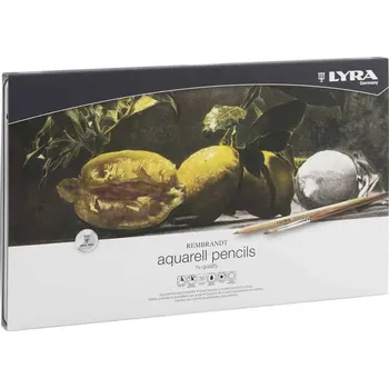 Kresba LYRA Rembrandt Aquarell – akvarelové pastelky, sada 36 ks | vodou rozpustné | 4 mm jádro | šestihranné | plechová kazeta | barevné tužky LYRA | vysoká pigmentace