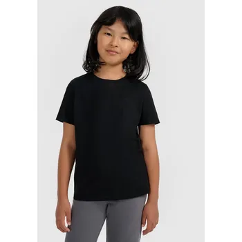 Dětské bavlna tričko 4F černé barvy, velikost 158