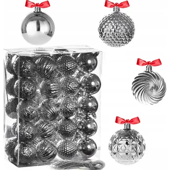 Vánoční dekorace Zdobená Vánoční Koule , hladká Vánoční Koule , směs tvarovaných Vánoční Baňky 6 cm 40 ks