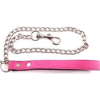 BDSM obojek ROUGE Leather Leash Pink
