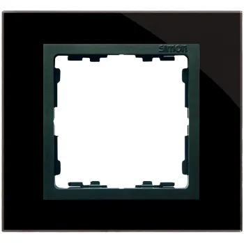 vypínač Rámeček 1 násobný, skleněný, Simon 82 Nature 82817-32, černá / grafitová