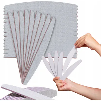 Sada 50x pilník loďka půlměsíc šedý 100/180 na nehty vysoká kvalita