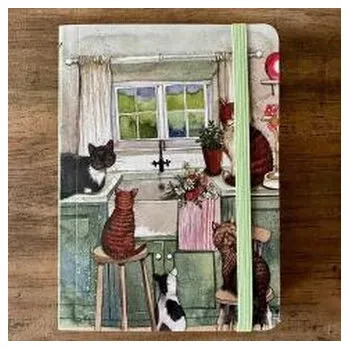 Set školních potřeb Notatnik z gumką A6 SCN34 Koty w kuchni