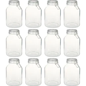 Sklenice vidaXL Marketos Sklenice s pákovým uzávěrem 12 ks 3 l