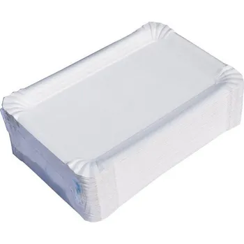 Jednorázové nádobí Tácek papírový 13 x 20 cm č. 4 bílý, 100 ks/bal. - AKCE! 7314214PA