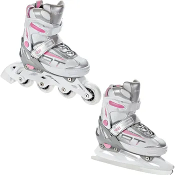 Kolečkové brusle RAVEN Kolečkové brusle 2v1 Raven Profession 35/39 BÍLÁ|RŮŽOVÁ