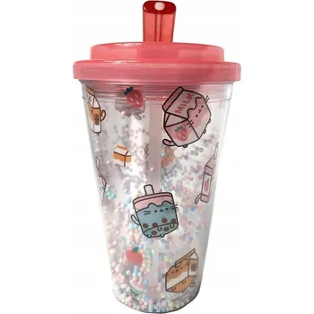 Pusheen Sips Hrnek s dvojitou stěnou, brčkem a víčkem 500 ml