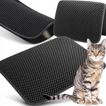 Rohožka PODLOŽKA POD KUWETE Dvouvrstvá rohožka pro kočky ČERNÁ 45x60