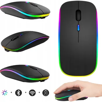 Myš Tichá herní myš Myš pro notebook a TV USB 2.4G + Bluetooth