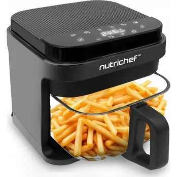 fritéza Horkovzdušná fritéza Air Fryer 5,5 l 8 programů NutriChef černá